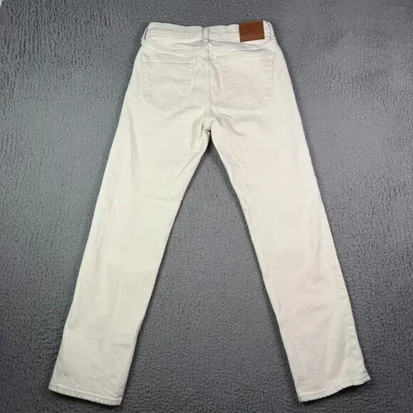 Abercrombie & Fitch Jeans Mens 29x30 Cream Vintage 90s Straight Stretch - Picture 2 of 12